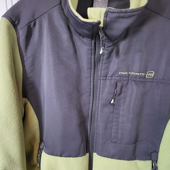 Plus Size Women's Free Country Yellow & Gray Fleece Jacket - Picture 6 of 11